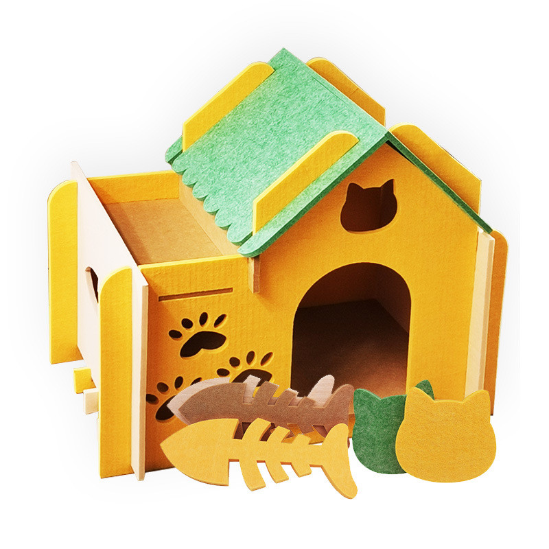 猫咪猫窝聚酯纤维毛毡可拆卸易安装宠物四季通用小屋