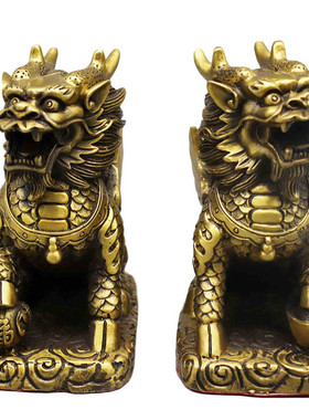 厂家供应纯铜麒麟摆件财富麒麟金属工艺品摆件