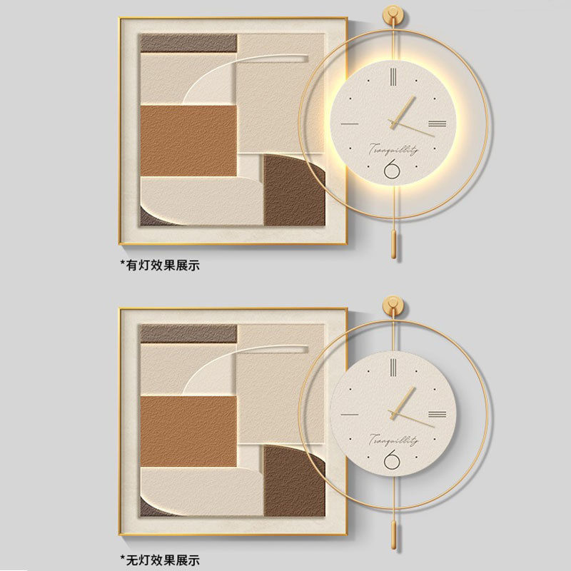 现代轻奢客厅简约挂钟装饰画创意复古罗马壁钟餐厅简约摇摆锤时钟