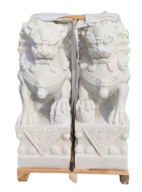 景区青石雕刻石狮子园林花岗岩中式石狮子雕塑庭院石狮子摆件