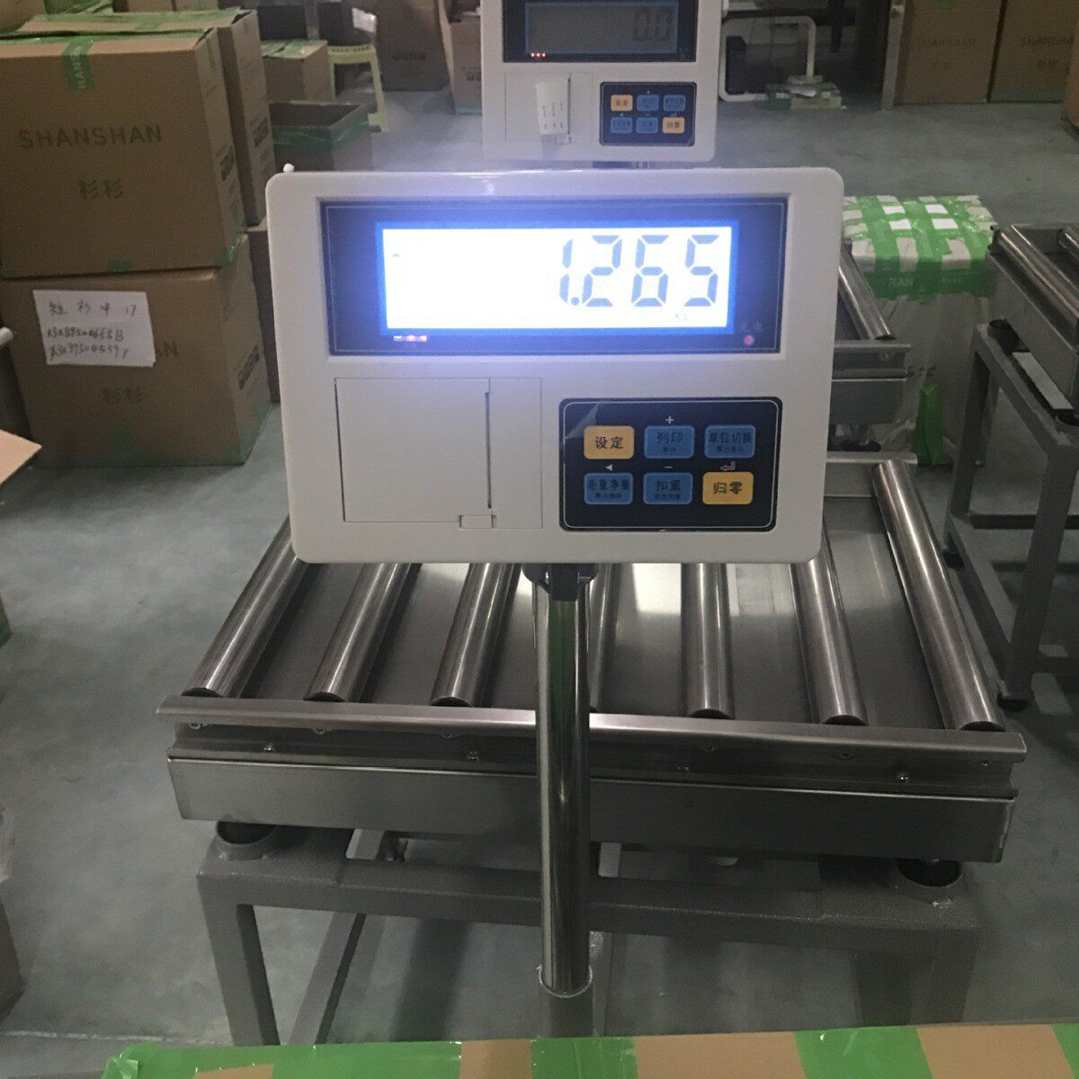 热销滚筒滚筒电子磅秤无动力滚筒线配套电子称200kg功能选配带秤