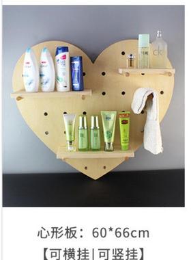 大孔ins风功能冲孔板厨房创意家居收纳洞洞板木制品展示挂架货架