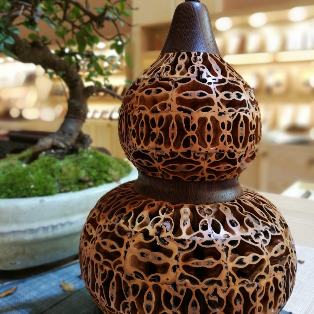 核桃镂空创意葫芦创意摆件家用室内炉盘沉香檀香仿古香炉线香炉香