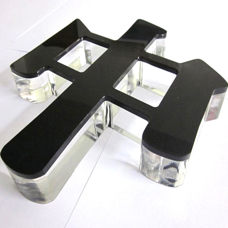 亚克力发光字金属霓虹灯广告牌悬挂式背字电镀发光字制作