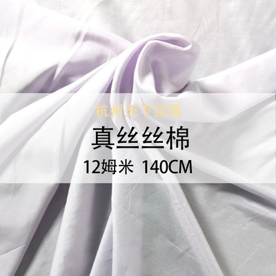 天下丝绸夏季纺12姆米140门幅面料丝棉现货