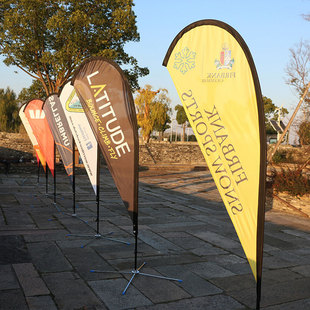 广告旗帜户外沙滩旗厂家刀旗铝合金旗杆底座水滴旗个性批发