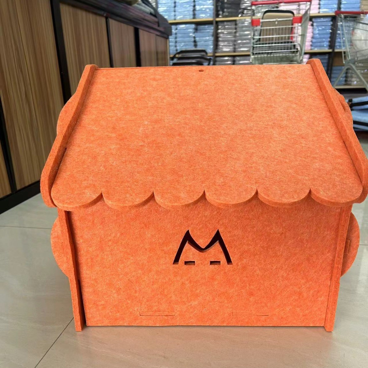 毛毡猫窝宠物窝半封闭别墅小型四季通用式可拆卸便携出行猫咪窝