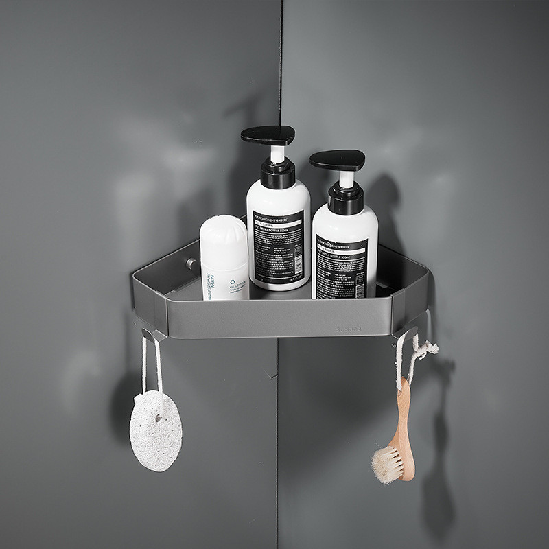 免打孔304不锈钢方形三角篮卫生间浴室收纳架厕所三角置物架壁挂