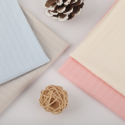 立体抽条提花面料40s面料坑条针织面料春夏家居服套装内裤罗纹