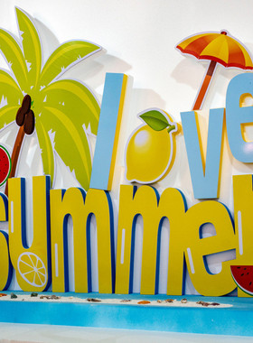 汽车装饰舞台展厅主题场景店铺美陈冲浪板夏日4s店dp摆件道具夏季