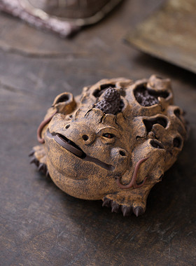 热销陈洪军大号树皮金蟾宜兴紫砂招财可养茶具茶宠摆件精品全手工