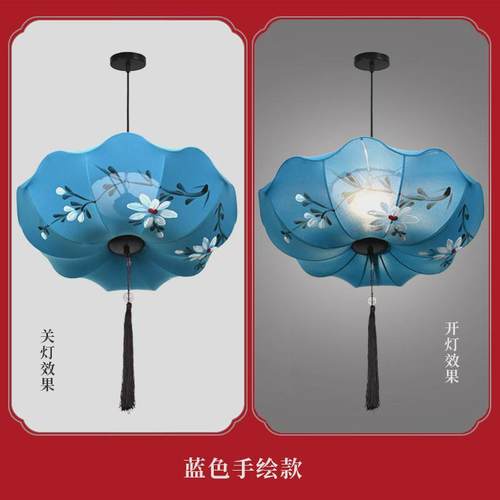 荷叶灯笼手绘灯户外仿古防水餐厅吊灯道具异形灯笼火锅店饭店装饰