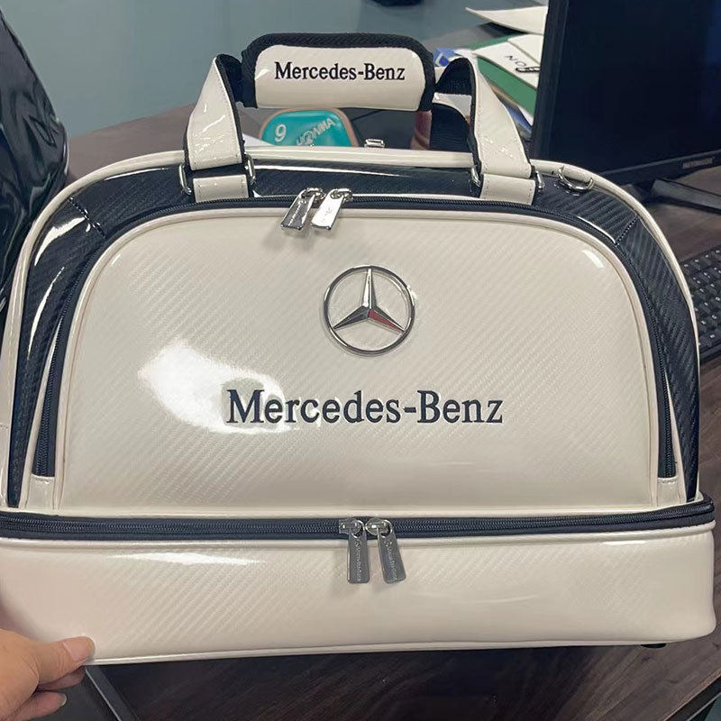 简约黑白撞色高尔夫手提可背肩高尔夫球袋pu可配件收纳斜跨包