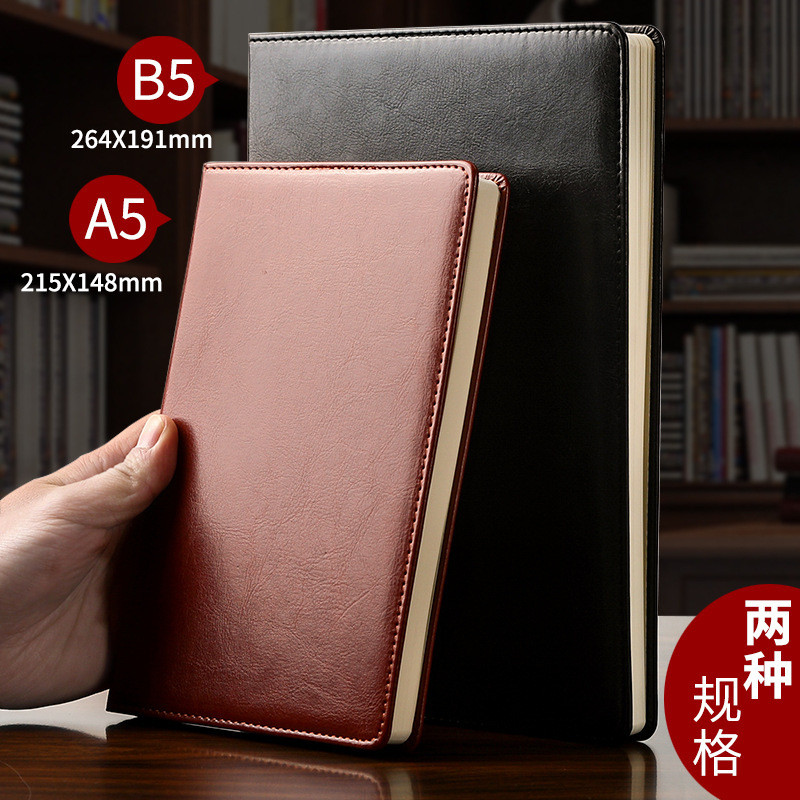 Z简约复古加厚大学生日记本软皮硬皮面a5笔记本子超厚商务记事本