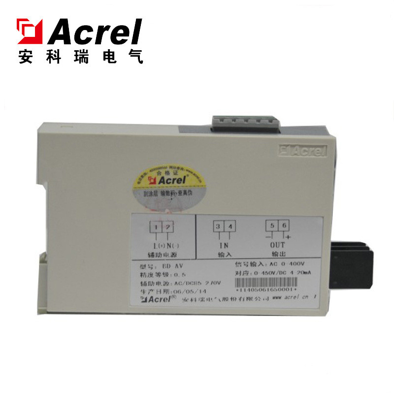 供应安科瑞单相电流变送器BD-AI4-20mA模拟量输出导轨式安装