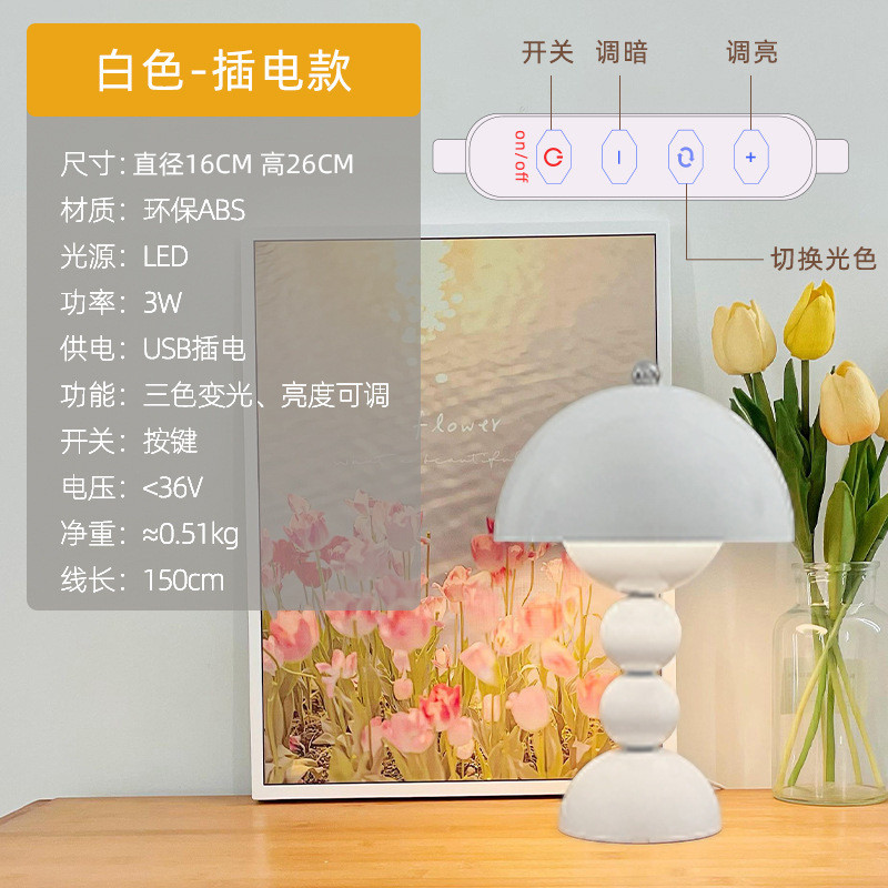 创意办公桌花苞葫芦灯北欧简约创意书房insled台灯卧室床头小夜灯