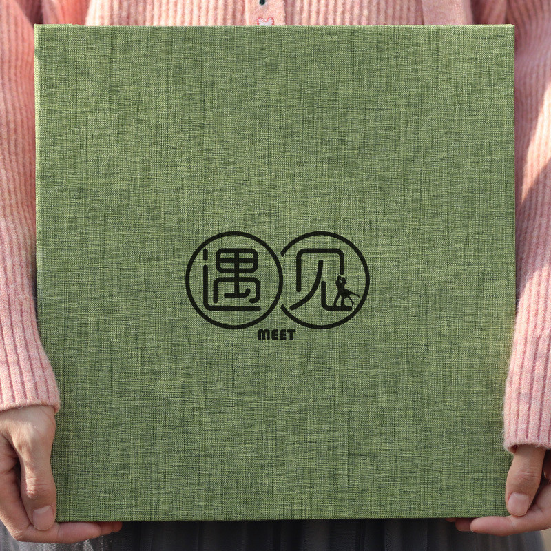 布艺纪式diy手工相册本自粘贴式覆膜纪念册情侣成长恋爱开窗新款