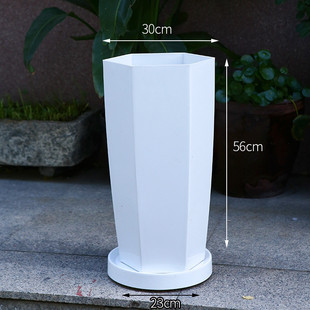 北欧现代花盆创意简约特大号落地客厅盆绿植底轮托盘仿水泥盆批发