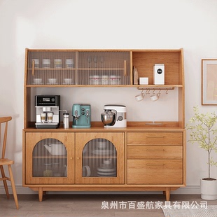 北欧实木餐边柜家用客厅带抽屉储物柜民宿多功能靠墙收纳茶水柜