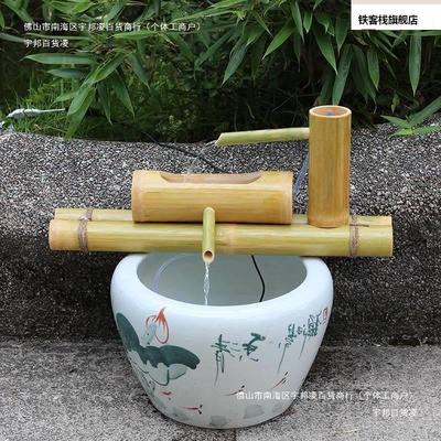 竹子循环系统能养鱼缸水流器太竹筒自动摆件新品过滤水器水缸包邮