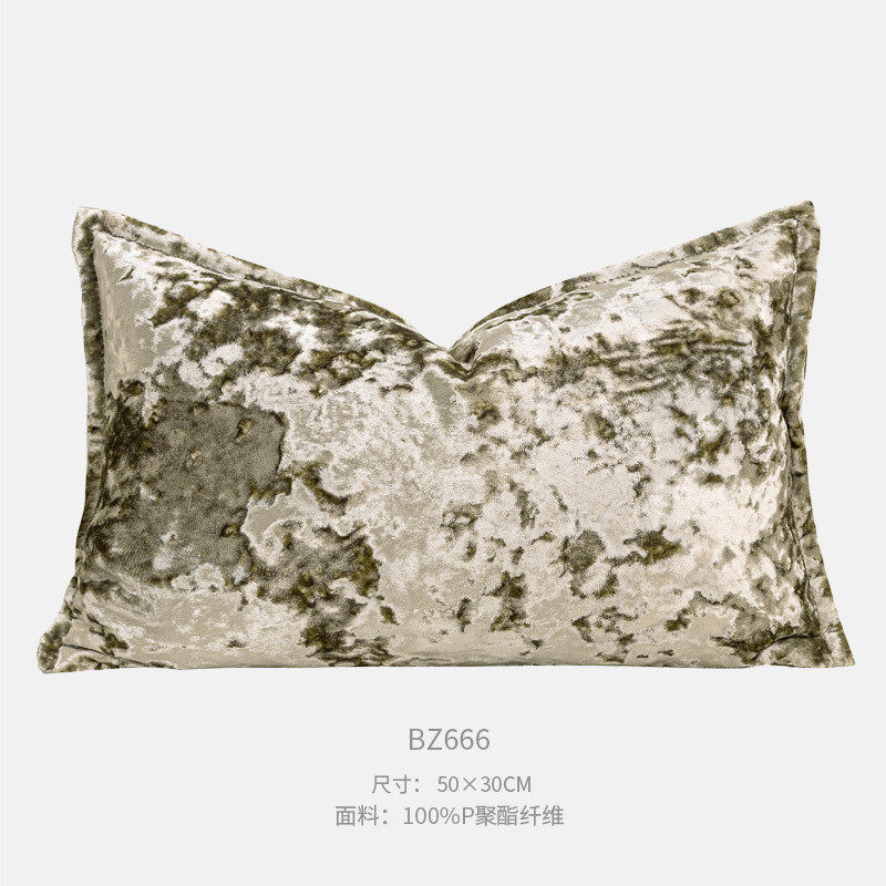 高级感轻奢浅金色冰花绒抱枕沙发客厅现代靠垫新中式靠枕套样板间