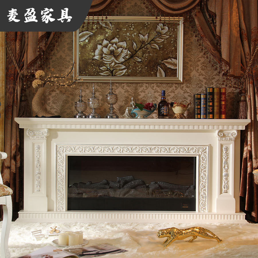 法式复古壁炉电视柜美式装饰柜欧式白色贴银箔电壁炉电子仿真火焰,住宅家具,壁炉架/壁炉柜,淘宝优惠券,粉丝福利购,淘宝优惠卷
