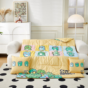 两用磨毛抱枕被卡通制定多功能被子印花萌趣抱枕被办公室午睡被夏