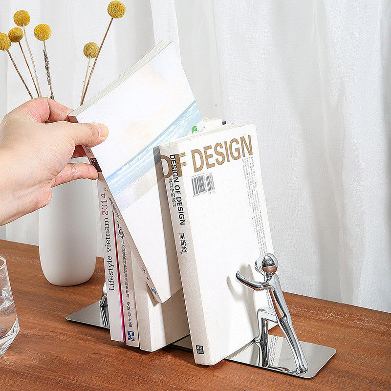 金属人物书学生摆件图书整理桌上放书收纳现代创意挡桌面银色书立,文具电教/文化用品/商务用品,书立,淘宝优惠券,粉丝福利购,淘宝优惠卷