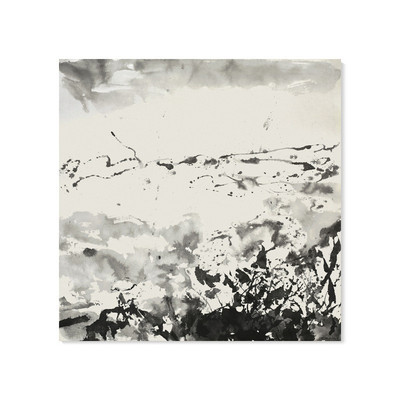 赵无极黑白水墨画抽象艺术画新中式装饰画茶室挂画书房高端