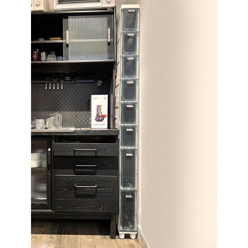 热销mq14cm厨房夹缝抽屉式收纳柜简约欧式窄柜22宽缝隙柜18cm置卫