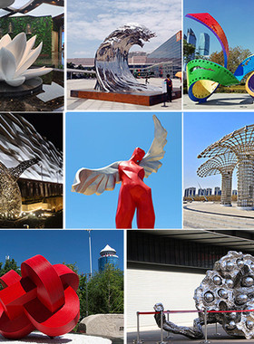 不锈钢雕塑厂家户外创意造型景观圆雕大型广场落地工艺品美陈雕塑