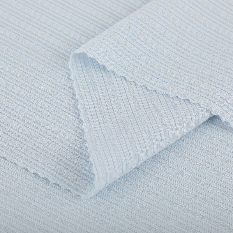 立体抽条提花面料40s罗纹坑条面料面料春夏家居服套装内裤针织