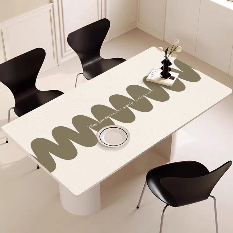 现代简约餐桌垫防油防水防烫免洗轻奢桌布皮革长方形茶几垫