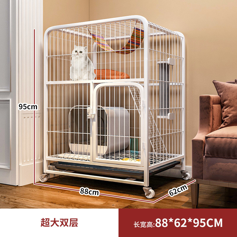 猫笼家用室内猫笼子自由空间超大加粗加固加厚带厕所小猫宠物猫舍