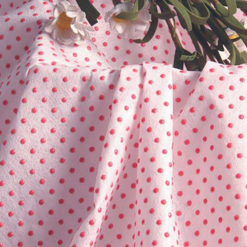 厂家现货水刺布温感变色滴塑暖贴滴面料38度感温红点功能性塑布