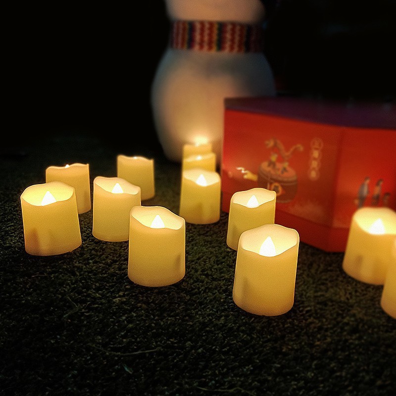 热销现货led电子蜡烛灯塑料仿真遥控圣诞万圣节氛围装饰灯笼充电