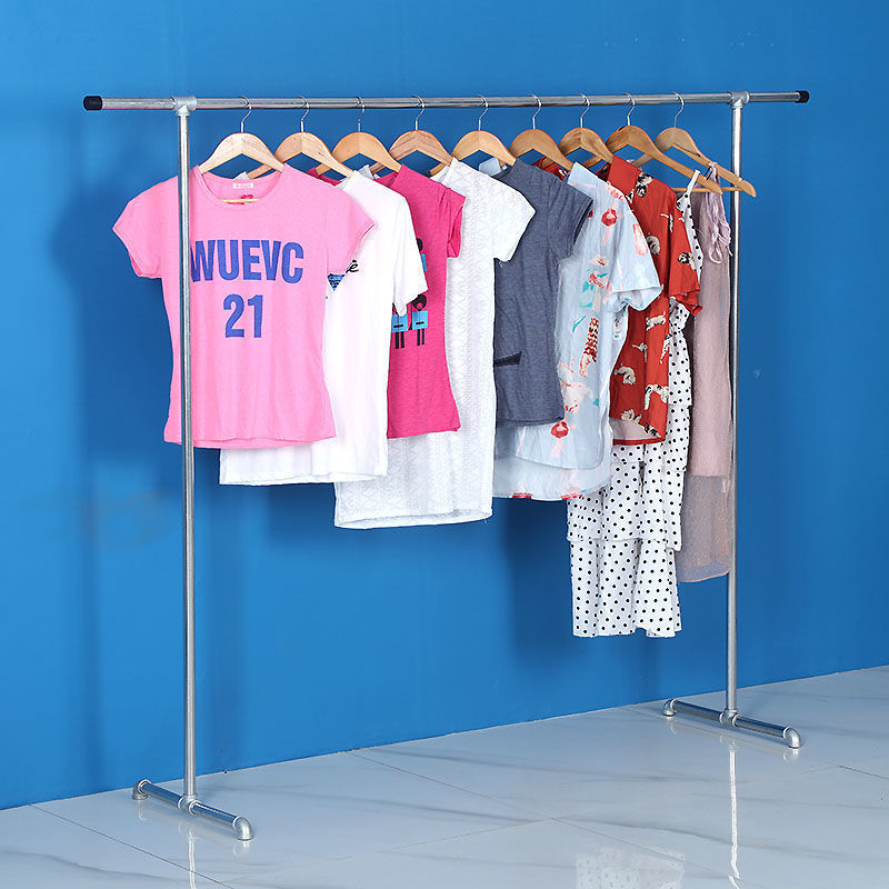 镀锌管服装架地摊落地晒货架被挂衣服架子单杆架阳台水管晾衣架厂