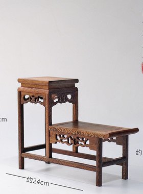 9wor工艺品鸡翅木海马几博古架实木底座小花架盆景底托栽摆件红木
