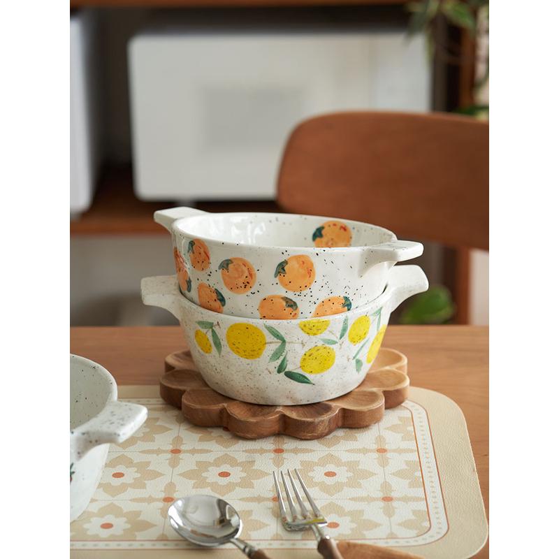 nn0i陶瓷双耳汤碗大碗家用吃面碗沙拉碗颜高值大号螺蛳粉碗ins风
