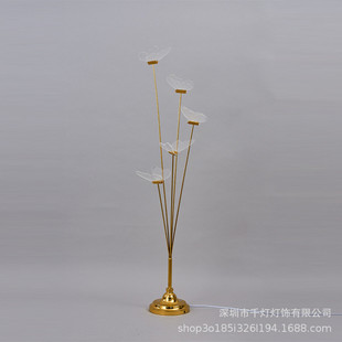 亚克力蝴蝶婚庆婚礼灯光布置迎宾区装 新款 饰路引道具地插拉丝蝴蝶