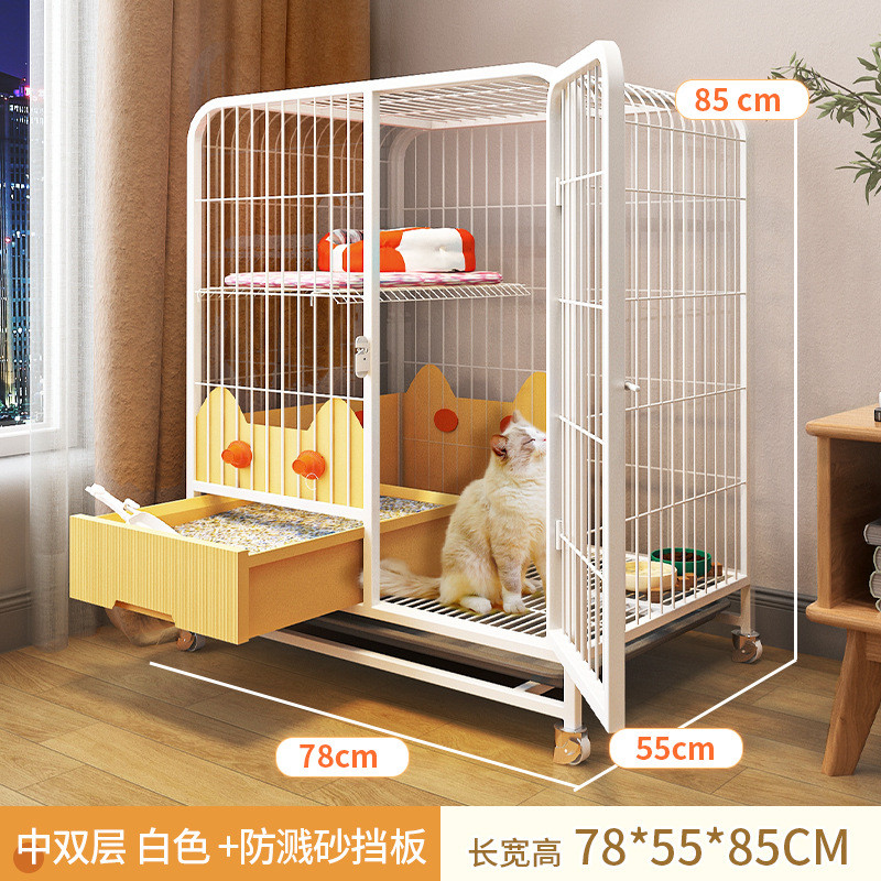猫笼子猫砂盆家用一体室内猫咪别墅猫窝屋带厕所双层超大自由空间