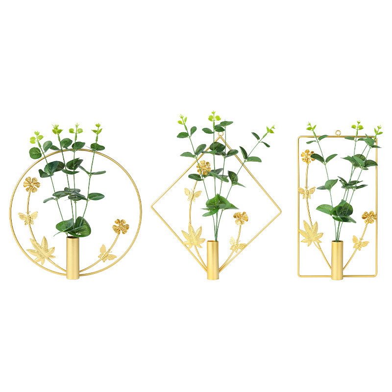 墙上装饰北欧轻奢铁艺墙面壁饰挂件创意家居客厅墙壁挂饰插花ins