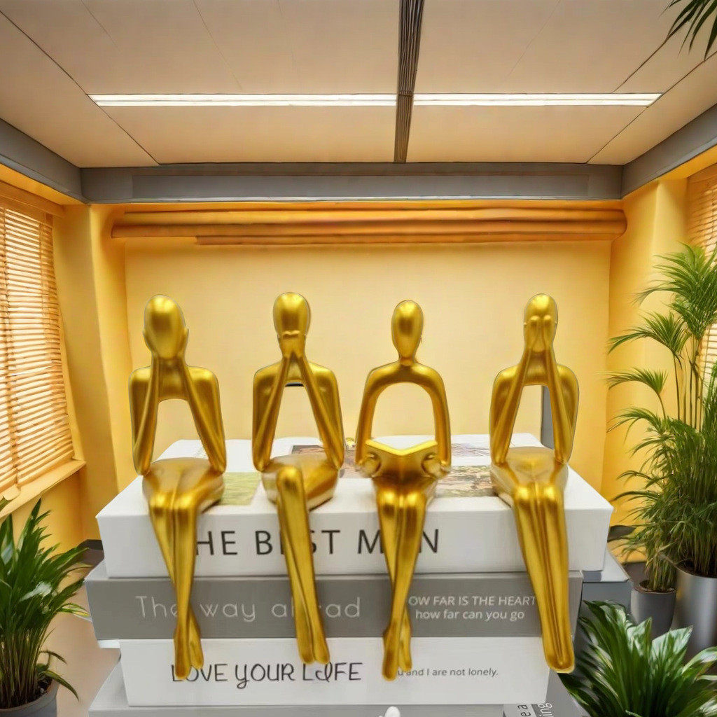 抽象艺术坐姿人物轻奢高档小摆件客厅家居玄关电视酒柜高级装饰品,家居饰品,装饰摆件,淘宝优惠券,粉丝福利购,淘宝优惠卷