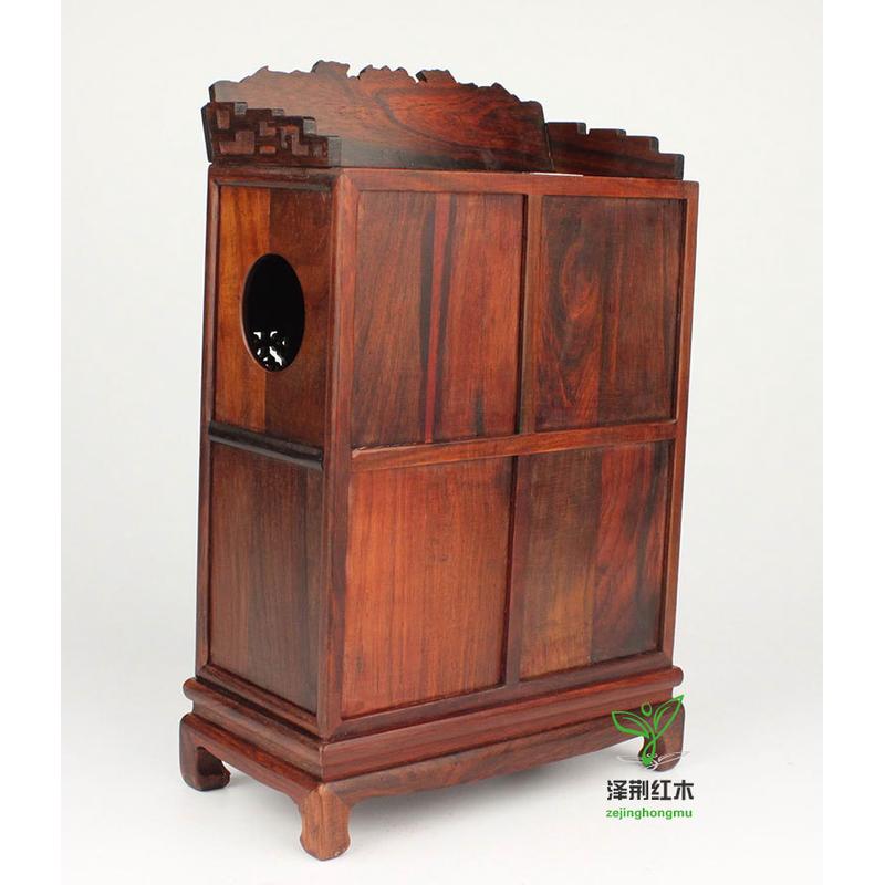 实木雕中式工艺礼品木质仿古明清微型家具模型家居装饰财神柜摆件