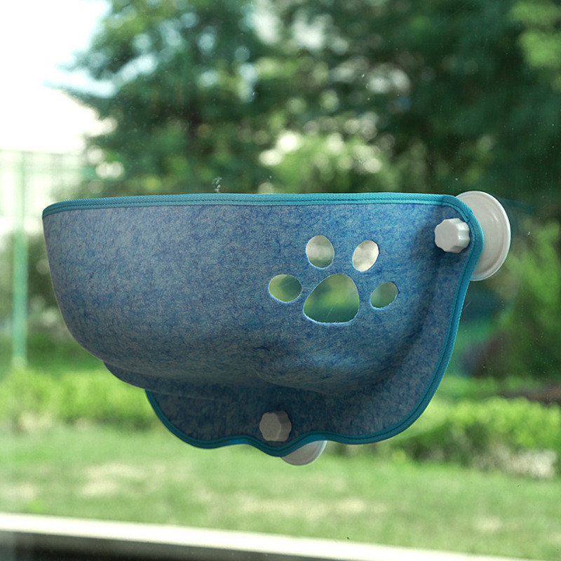 带吸盘月牙形猫窝空中猫别墅猫窝吊床晒太阳阳台玻璃悬挂猫咪窝