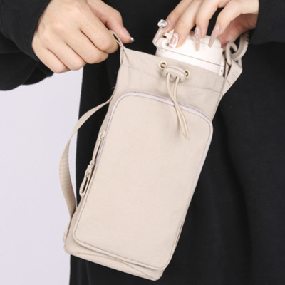 户外多功能水壶包水杯手机一体包轻便款水杯袋水瓶套出门背水便捷