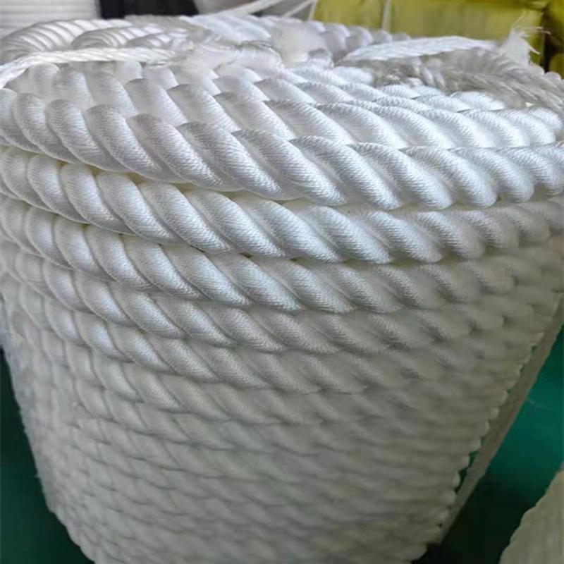 尼龙三股缆绳白色尼龙绳6-30mm丙纶绳捆绑批发三股扭绳厂家吊装绳