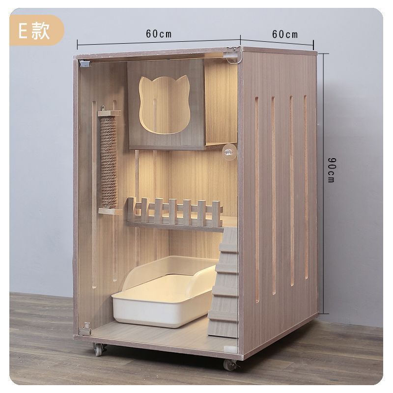 猫实木猫笼子家用室内超大空间猫屋猫舍双层猫别墅柜猫房宠物猫窝