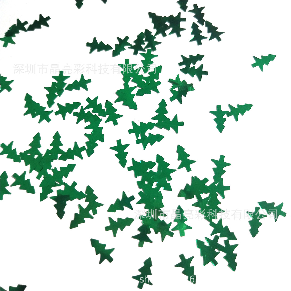 金葱粉亚克力工艺品装饰pet珠片8mm圣诞树形亮片异形镭射闪粉片