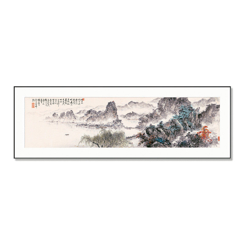 山水装饰画客厅沙发背景墙壁画茶室卧室字画新中式国画办公室挂画